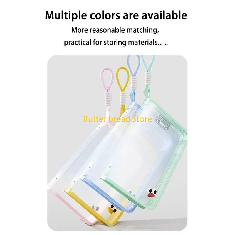 

W89C Clear PVC Folder With Handle Water Resistant Document Carring Bag File Organiser For Teachers Office Workers Students