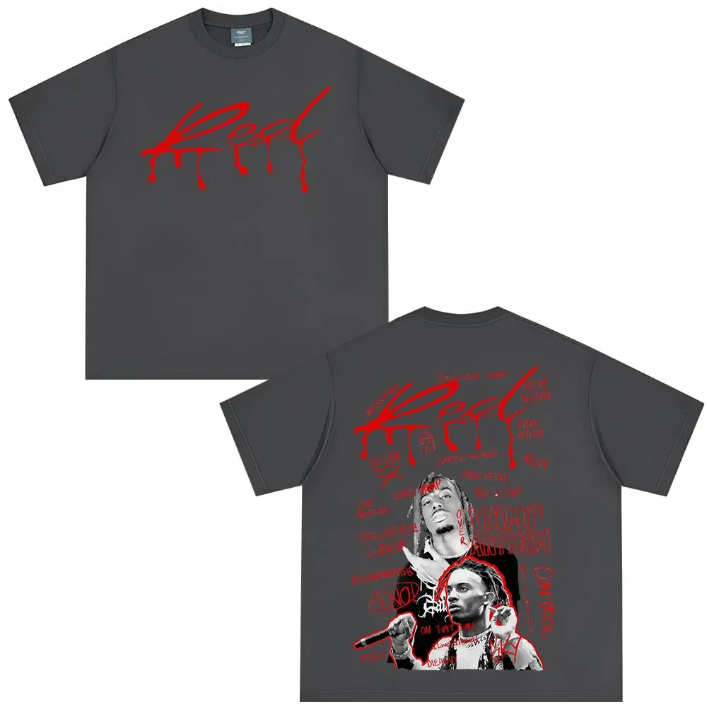 مغني الراب Playboi Carti كامل لوتا الأحمر تي شيرت الأفيون كين كارسون النرجس القوطية تي شيرت الرجال النساء القطن المتضخم تي شيرت