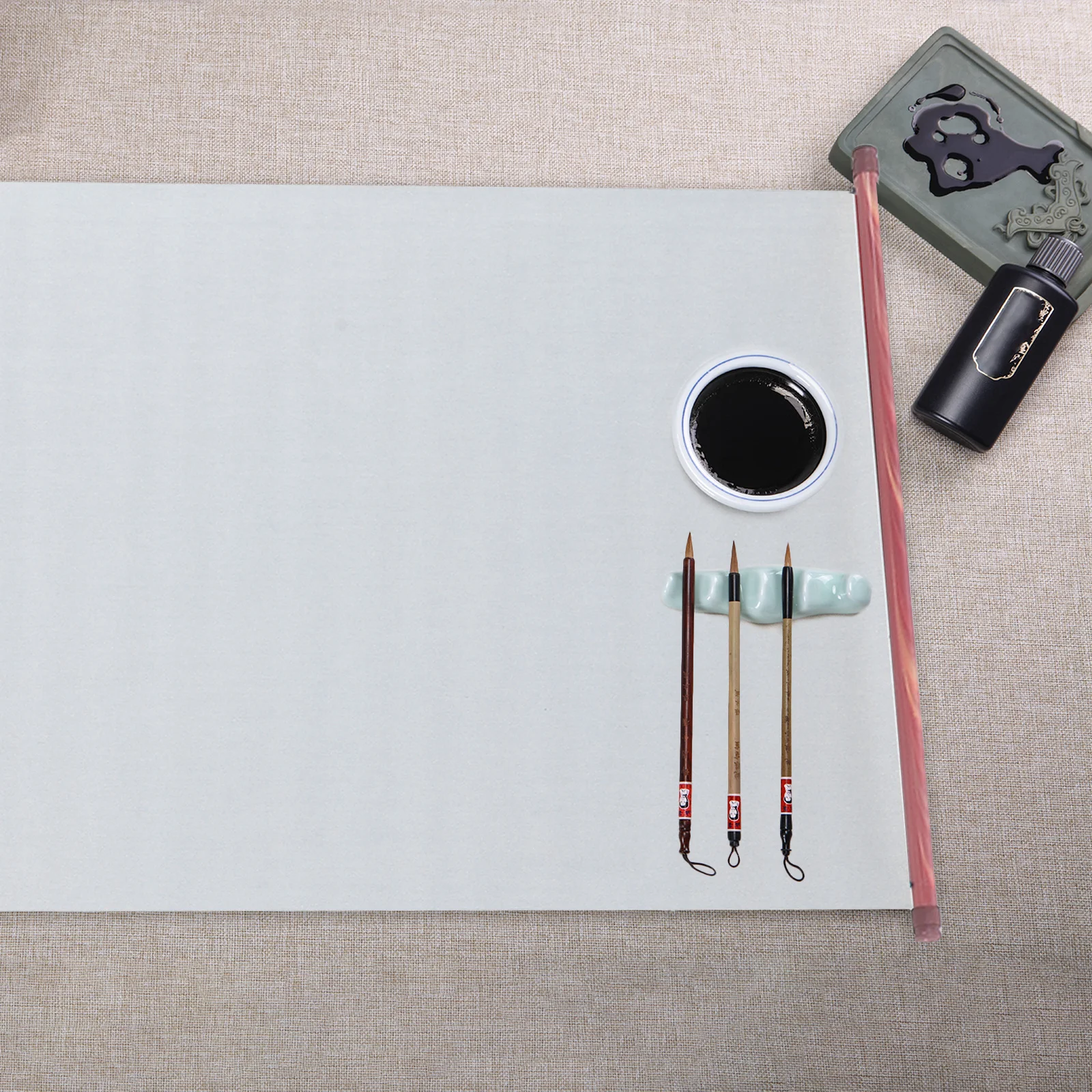 Chinese Calligraphy Water Writing Cloth Reusable Blank Scroll Vintage Style Portable for Calligraphy Practice Painting Drawing