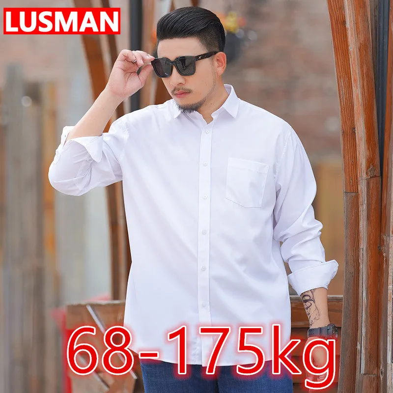 Oversized Long Sleeve Shirts for Men Thin Casual Loose Shirt Plus Size Business Shirt Summer Big Size Long Tops 68-175KG