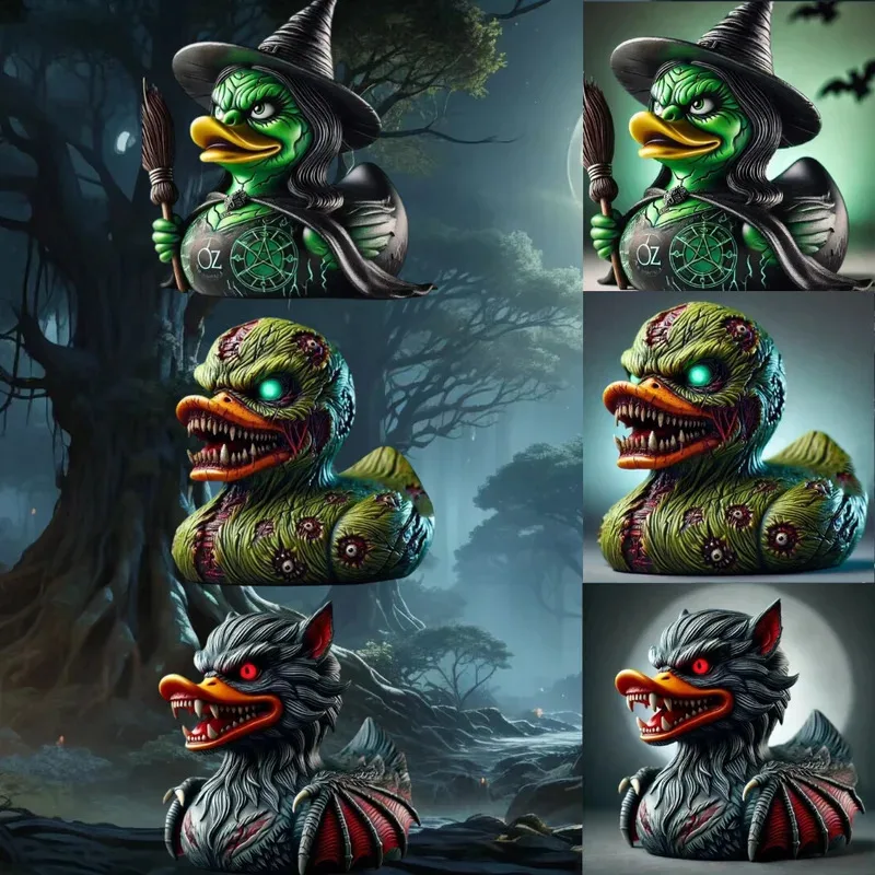 Dark Werewolf Sorcerer Mutant Duck Special-Shaped Duck Ornament Wicked Funny Resin Duck, Home Decoration Ornament, Car Ornament