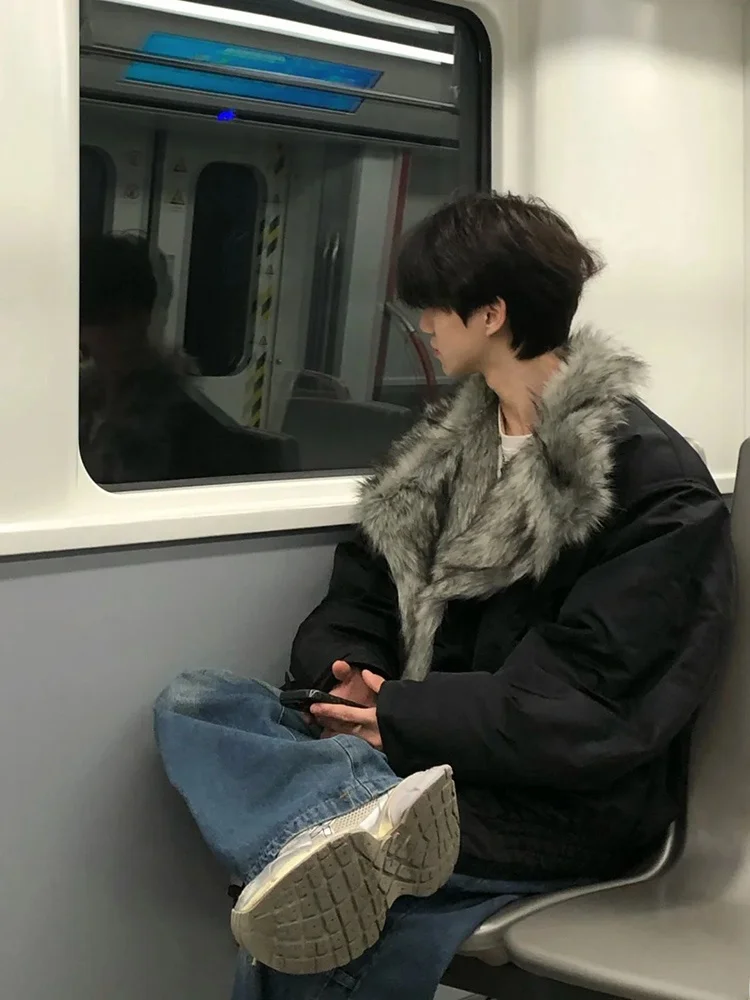 

Men's Thiened Fce-lined Cotton Jaet Flight Jaet Warmth Outerwear Autumn Winter Faionable Casual Cleanfit Sle