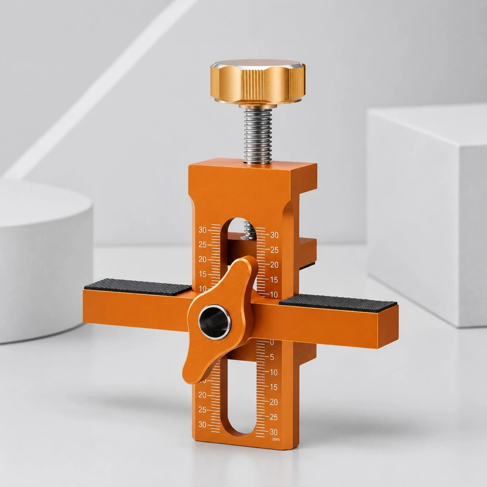Cabinet Door Installation Clamp Aluminum Alloy Cabinet Door Positioning Clamp Panel Aligner Cross-Shaped Anti-Slip Pad
