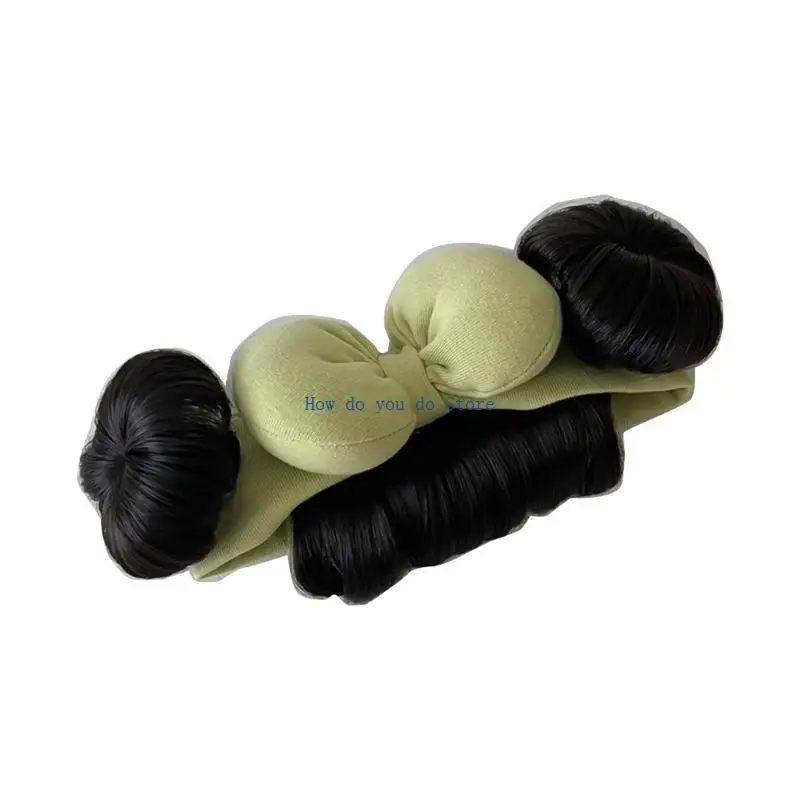 

19QF Fashionable Bun Hairpieces Solid Headwear Girls Hair Accessories for Newborn