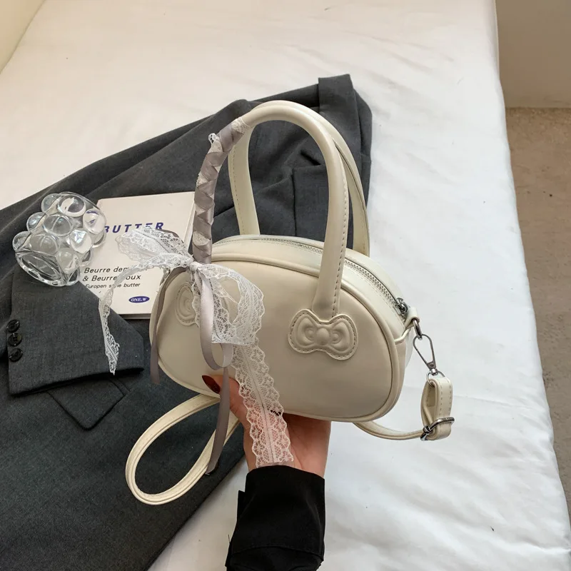 

2025 Fashionable Lace Pillow Bag for Women Elegant Shoulder Crossbody Minimalist Sweet Handheld Tote Stylish Chic