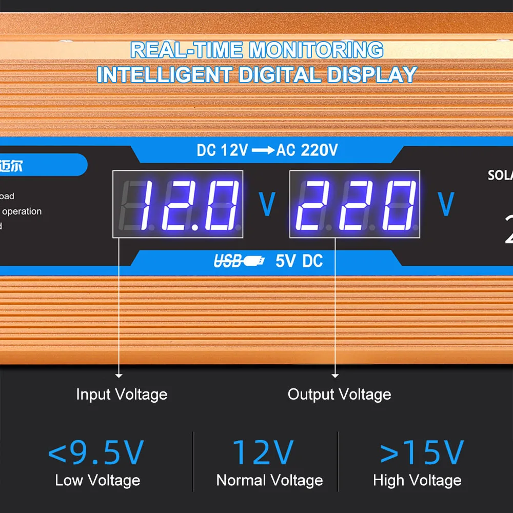 2200W Power Car Inverter 500W 1200W 1600W DC 12V 24V 48V To AC 220V Voltage Converter Modified Sine Wave Solar Car Inverters