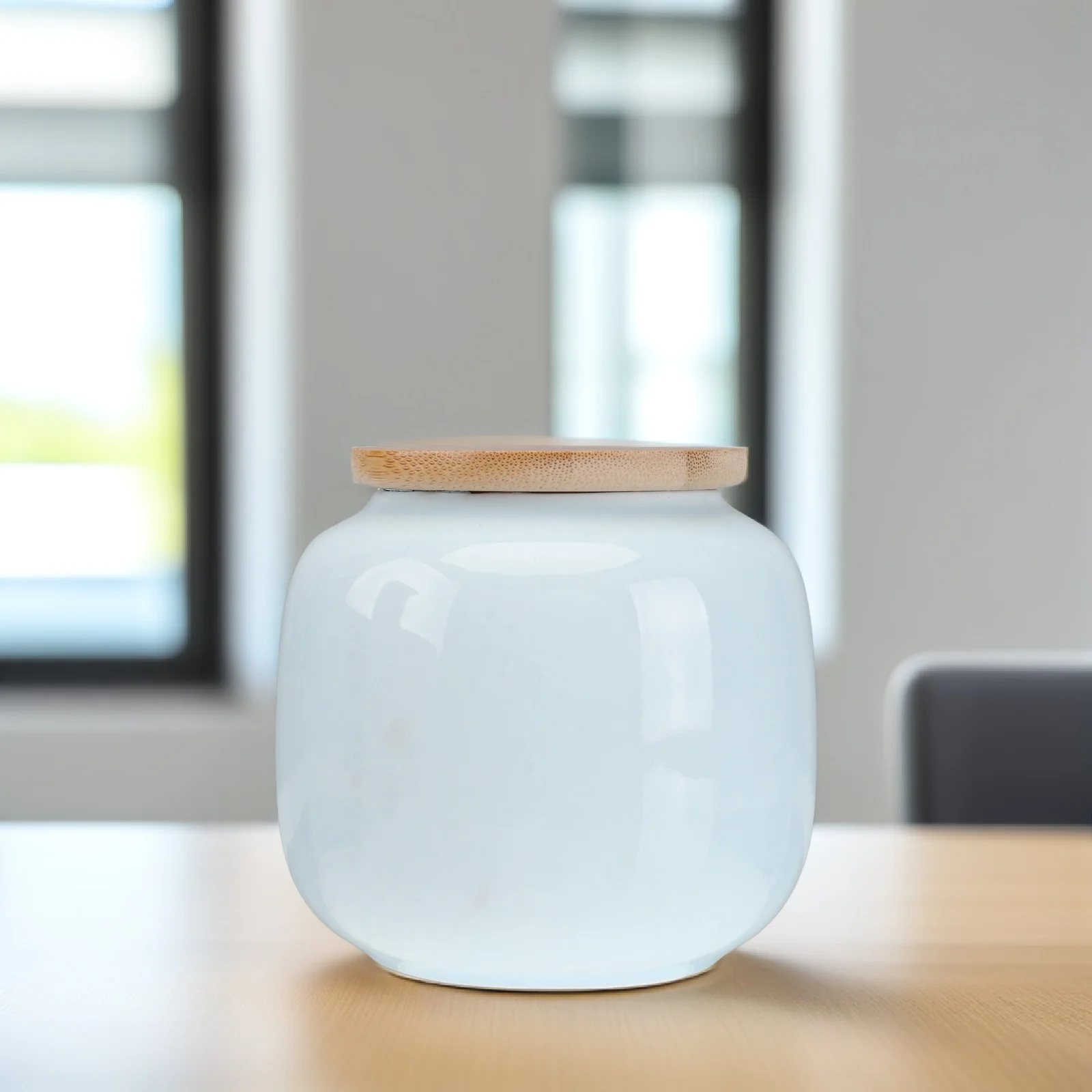 

Ceramic Bamboo Tea Canister Storage Containers Home Supply Sealed Lid Jars Compact Practical Shell Safe Use Tea Storage