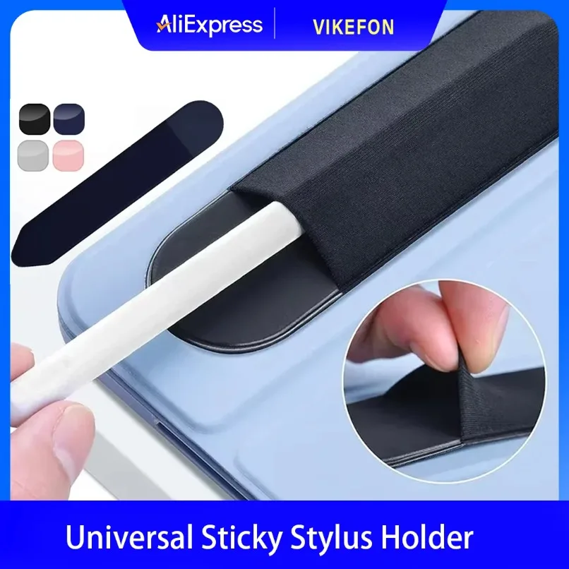 Elastic Fabric Sticky Stylus Pen Holder Universal Adhesive Pencil Sleeve Anti-lost Pouch for Apple Pencil iPad Tablet Phone Pens