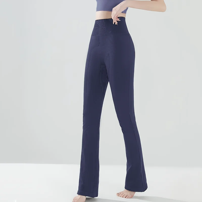 سراويل نسائية واسعة الساق للتمرين بدون خياطة عالية الخصر للتحكم في البطن من أجل الجري واليوجا