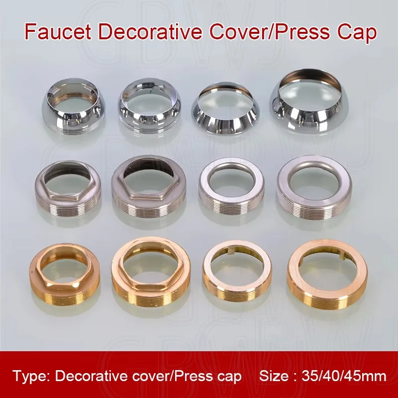 Kitchen Basin Faucet Accessories Shower Fixed Cap Copper Cover Bowl Installation And Maintenance 35/40/45mm Valve Core Gland Cap