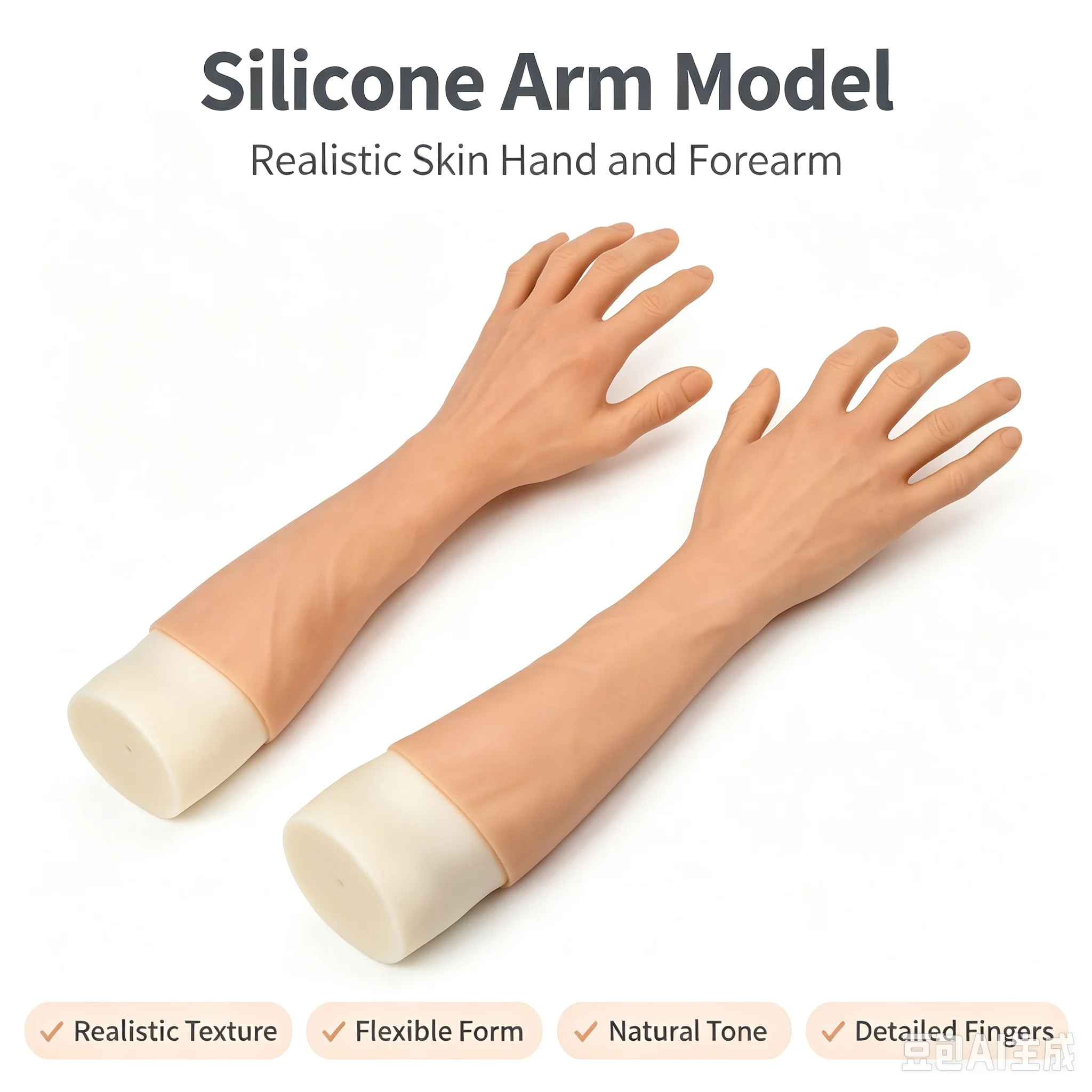 Lifelike Male Silicone Hand Sleeve, Realistic Artificial Fake Hand Gloves for Scar Covering, Cosplay Halloween Party Decoration