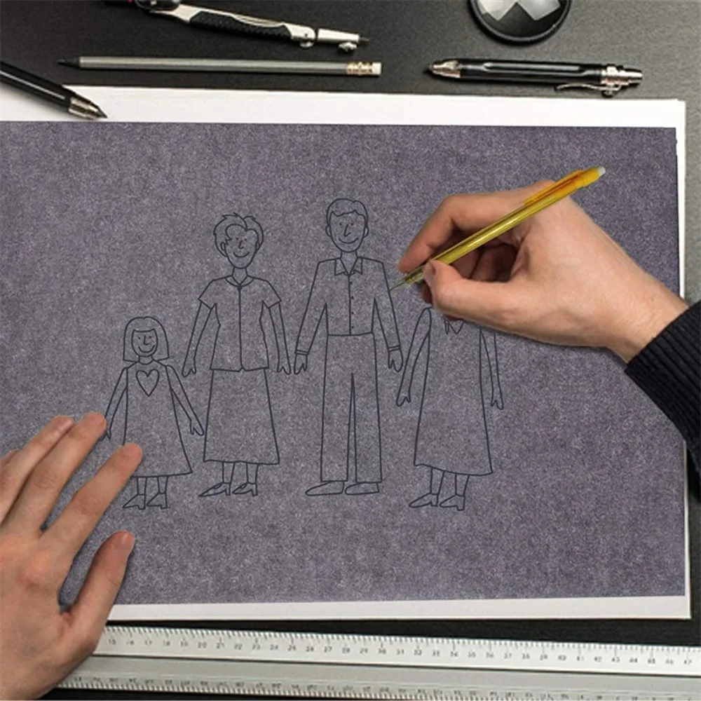 Tracing Paper Carbonless Copy Paper Graphite One-side Drawing Carbon Paper Reusable Black Blue Reusable