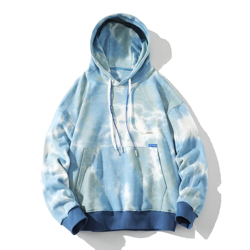 Korean Tie Dye Hoodies Men 100% Cotton Hip Hop Sweatshirt Tops 2022 New Spring  Fashion High Street Harajuku Oversized Hoodie