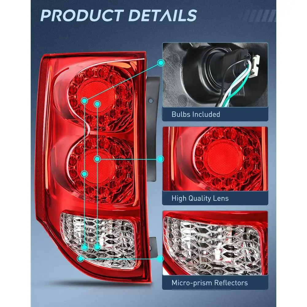 2011-2019 Dodge Grand Caravan Ensemble de feu arrière côté conducteur de style OE