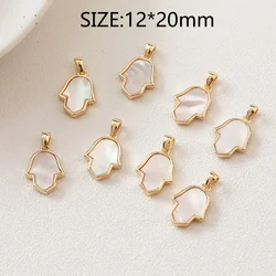 2PCS 18K Gold Plated Moon Palm Pendant Charms for Jewelry Making Necklace DIY Bracelet Brass Superior Quality Accessories