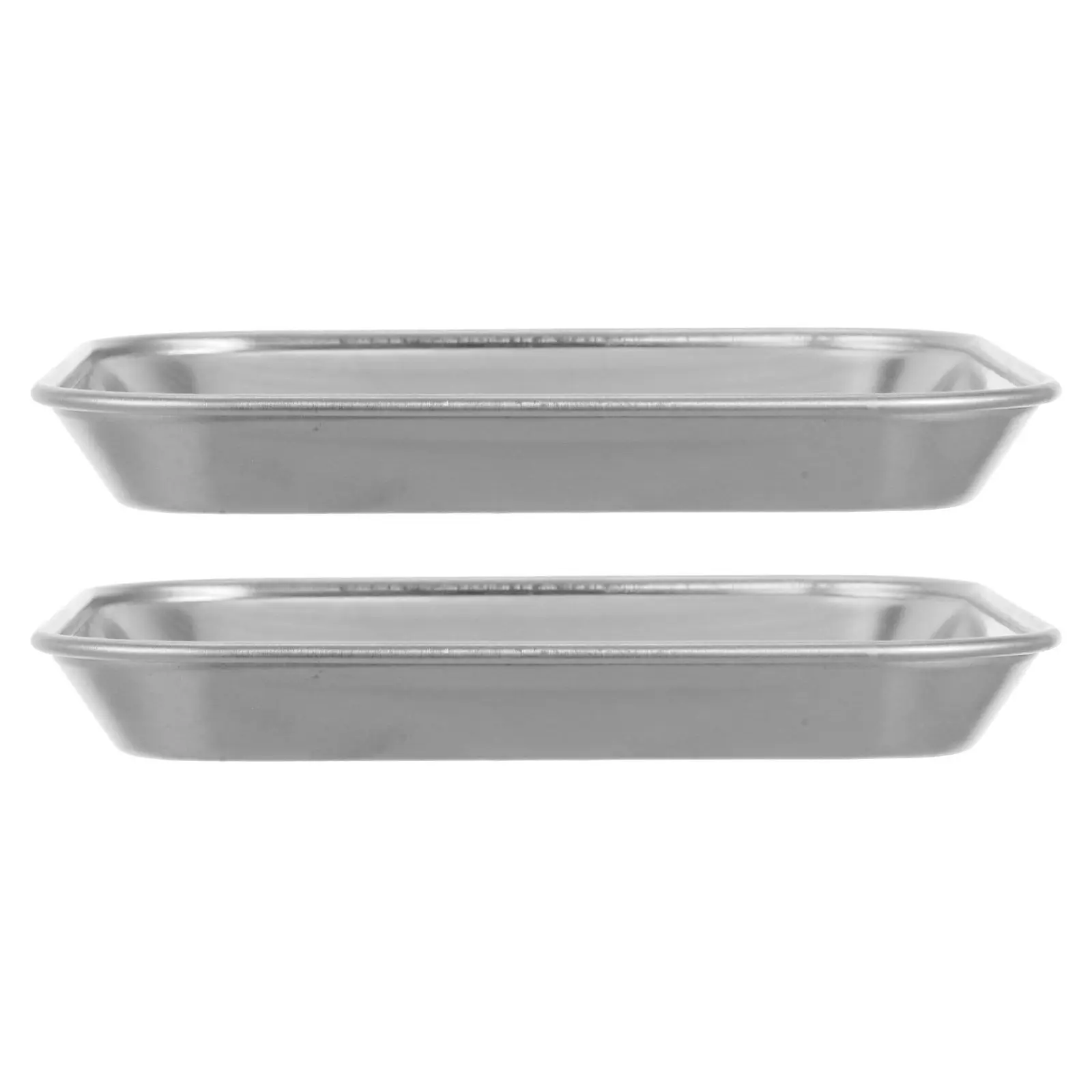 2Pcs Robust Stainless Steel Small Square Trays Thickened Construction for Kitchen Dining Restaurant Appetizer Dish Cookie