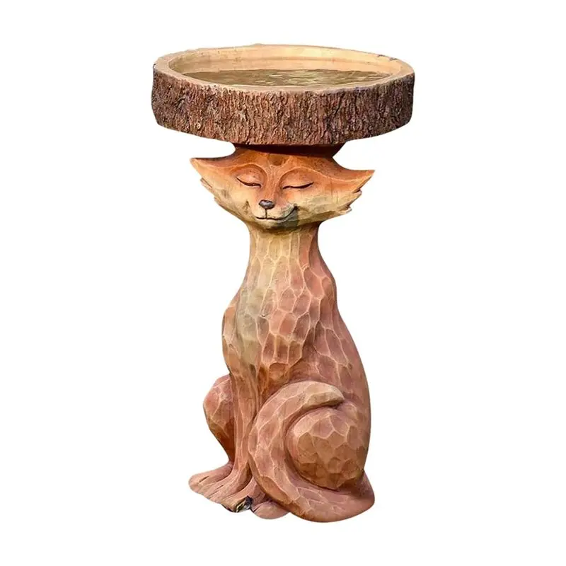 A02M-Resin Sculpture Bird Feeders, Carved Resin Bird Bath,Outdoor Home Crafts Resin Yard Lawn Decorations Decor Sculpture Durabl