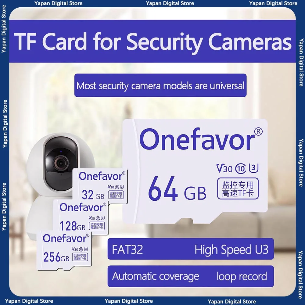 Onefavor TF-карта MicroSDHC 32 ГБ C10 MicroSDXC 64 ГБ 128 ГБ 256 ГБ Карта памяти для вождения, записывающих устройств, карт памяти для камер безопасности