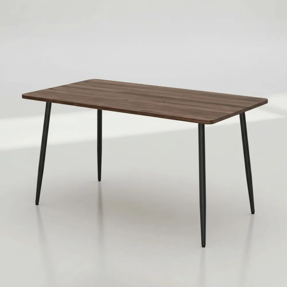 

Обеденный стол в современном фермерском доме на 4-6 человек, быстрая сборка, термостойкая поверхность, натуральный орех и черный