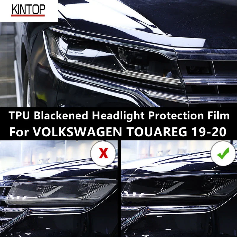 

For VOLKSWAGEN TOUAREG 19-20 TPU Blackened Headlight Protective Film, Headlight Protection,Film Modification