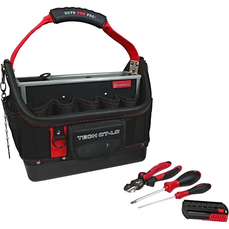 91239 11 Piece Open Tote Tool Bag Veto Tech OT-LC Tool Kit Set for Technicians