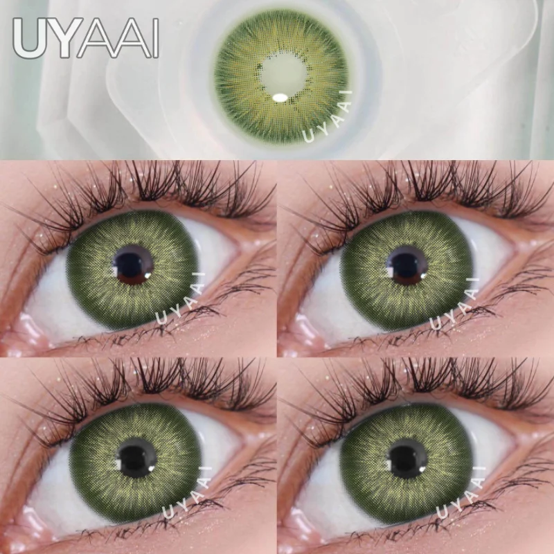 UYAAI-lentillas de colores para los ojos, lentillas de color marrón, Azul, Gris, moda coreana, 1 par, envío gratis