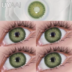 UYAAI-Lentilles de Contact Colorées pour les Yeux, Couleur Marron, Bleu, Gris, Mode Coréenne, Livraison Gratuite, 1 Paire