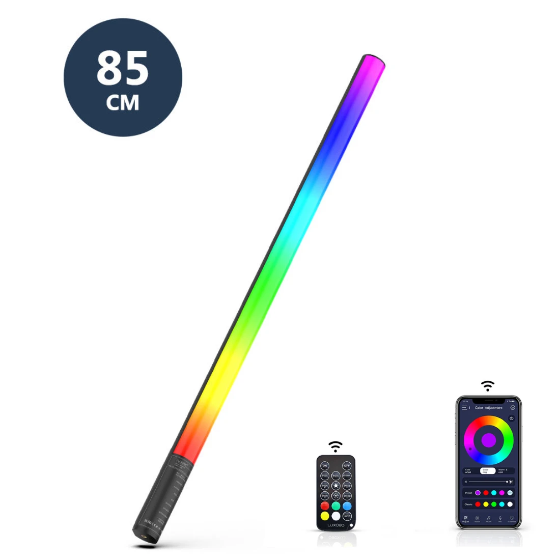 LUXCEO Mood1S 85cm/33.46inch RGB Light Stick LED Video Atmosphere Lamp App&Remote Control For Studio Photography Stage