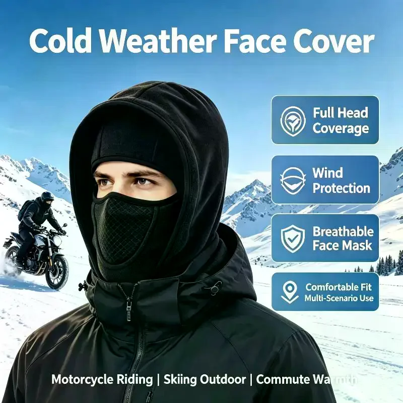 New Winter Hat Keep Warm Double-layer Thickned Fleece Hats Windproof Outdoor Riding Sets Cycling Hat Women Men
