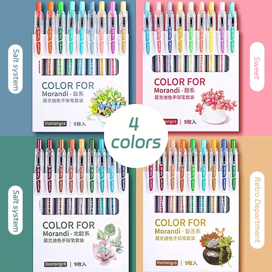 18 Pcs Candy Color Highlighter Set 0.5mm Kawaii Color Pens Journal Scrapbook Button Gel Pen Stationery