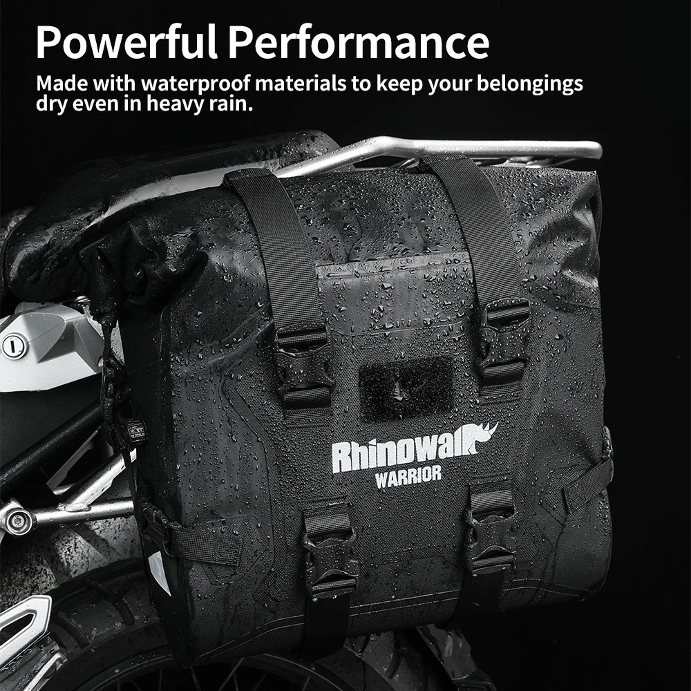 Rhinowalk Motorcycle  Side Bag 24L Waterproof Quick Release Motor Saddle Storage Bag 1 Or 2 PIece With Support Board  Air Valve
