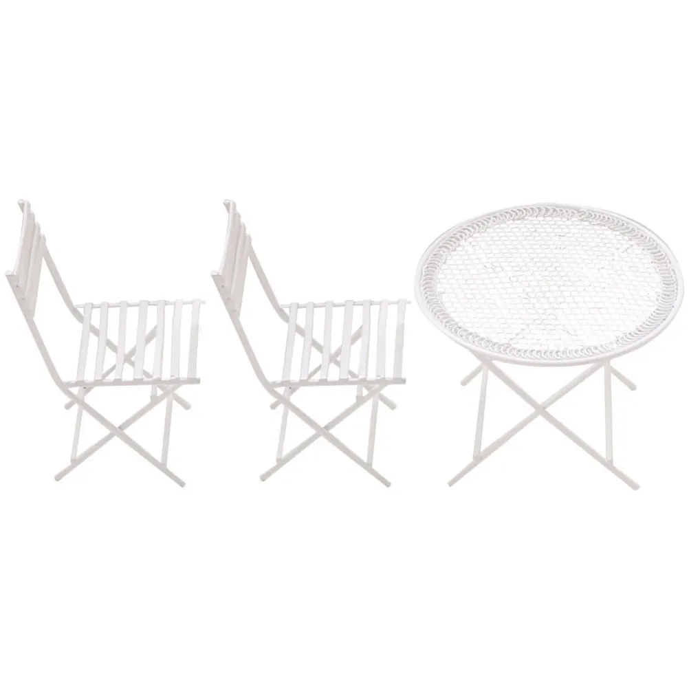 

1Set Miniature Table Chair Iron Material Mini Coffee Table Chair Set Perfect for Mini House Layout Kids Room Decor Miniature