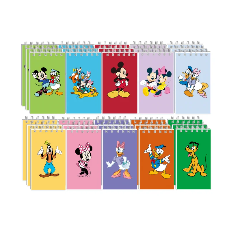 

10pcs Disney Mickey Mouse Notebook Donald Duck Notepads Student Hand Ledger PP Coil Book Student Stationery Party Supplies Gift