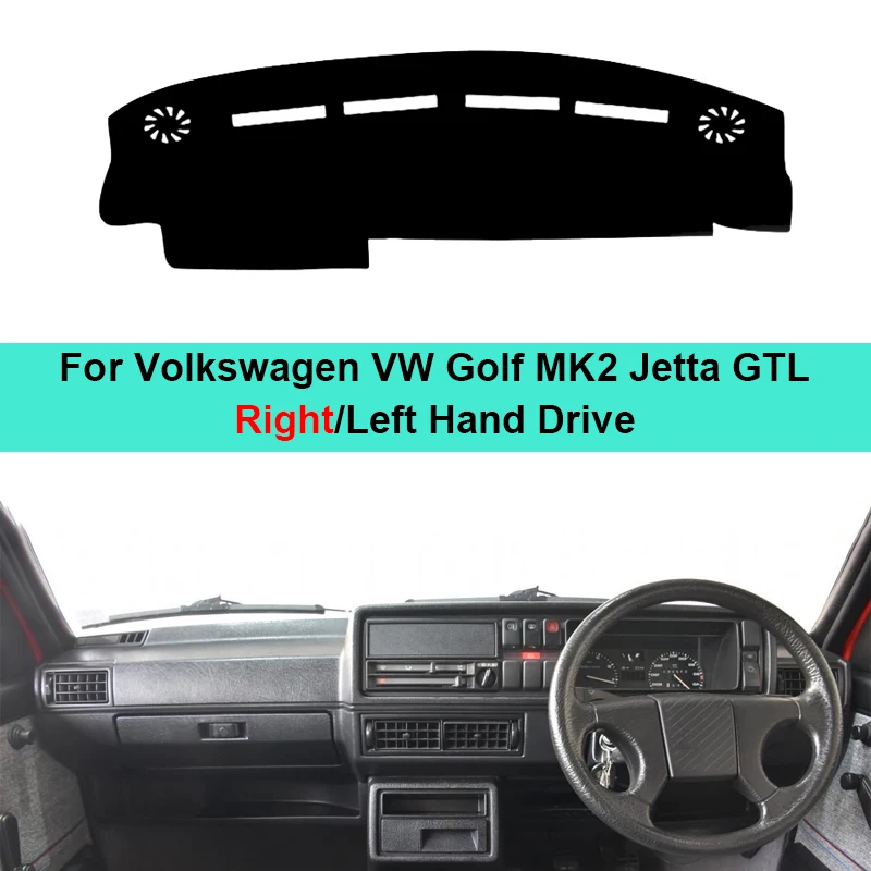 Para Volkswagen VW Golf MK2 Jetta GTL 2 capas cubierta de salpicadero de coche alfombra capa almohadilla de tablero accesorios protectores Anti-UV