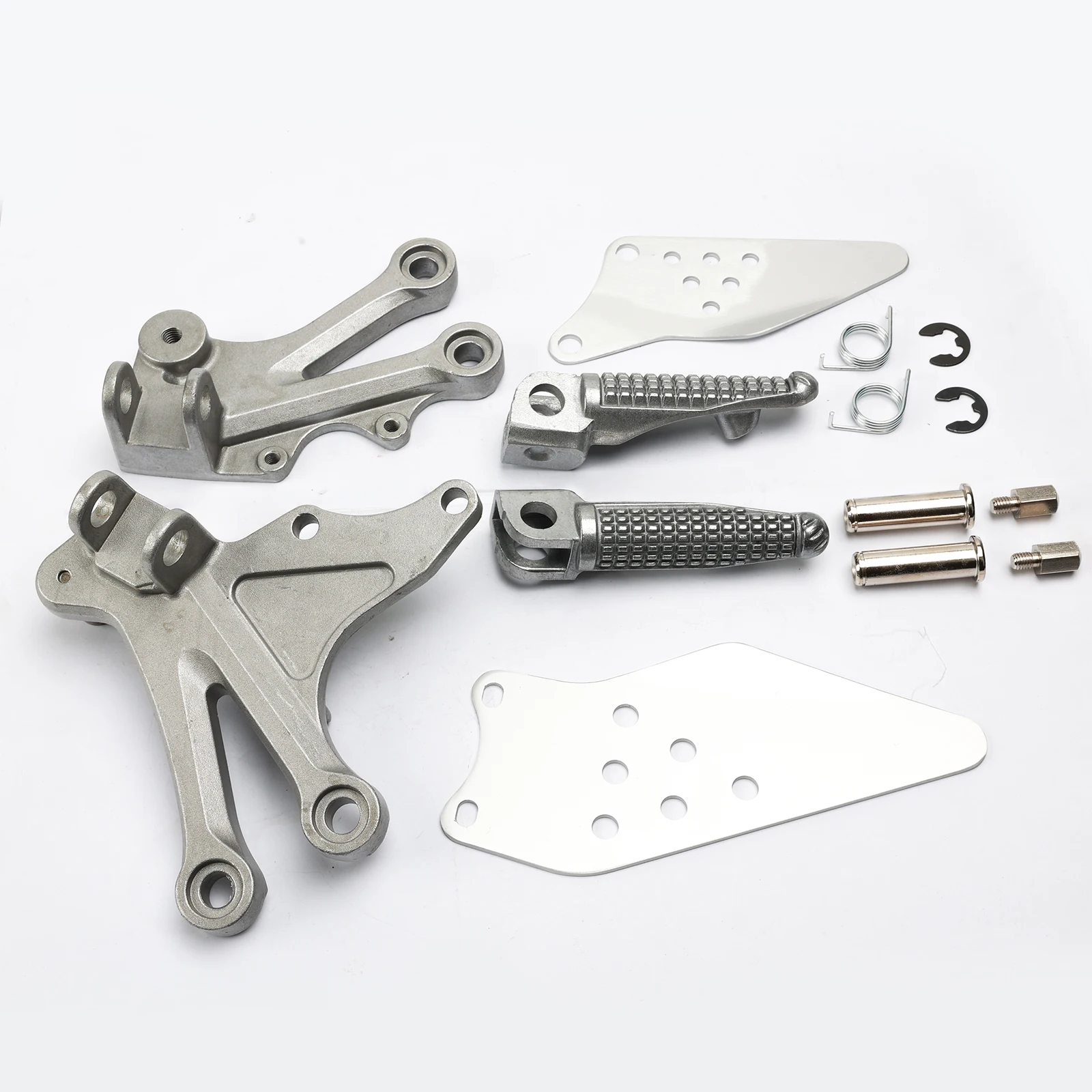 Silver Front Footrest Foot Pegs Brackets Kit For Kawasaki Ninja ZX10R 2004-2005 Motoecycle Accessories