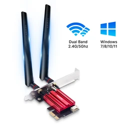 fenvi 1200Mbps Wifi PCI-E Wireless Adapter Bluetooth 4.0 Dual Band 2.4G/5GHz AC1200 Network Card for Desktop PC Win 7/8/10/11