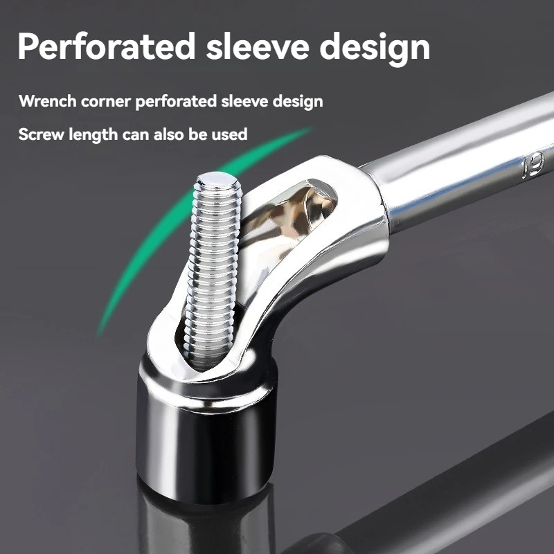 Type Pipe Perforation Elbow Wrench Double Head Outer Hexagon Socket Sleeve Spanner Remove Fix Screw Nut Motorcycle maintenance