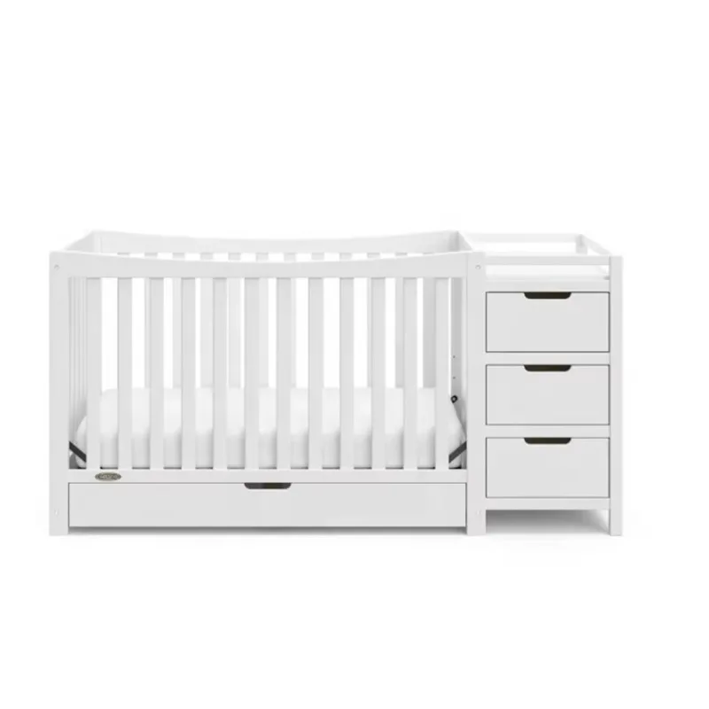 Multifunctional three-in-one modern wooden crib and locker for bedrooms and living rooms