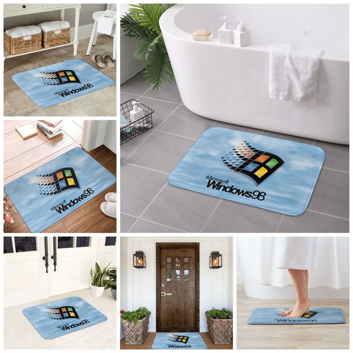 

Windows 98 Start Screen Anti-slip Doormat Floor Mat Washable Carpet Rug for Kitchen Entrance Home Bedroom Footpad Mats