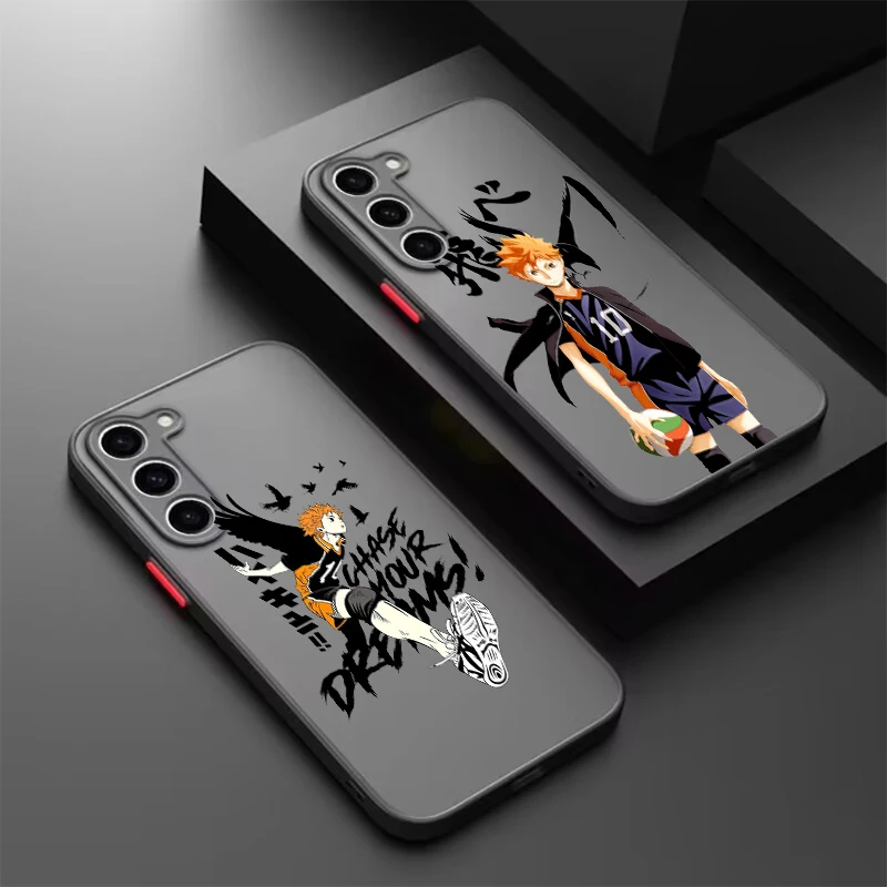 

H-Haikyuu Cute Art Frosted Translucent For Samsung A53 A52 A33 A32 A51 A71 A21S A13 A73 A50 A22 A12 5G Funda Phone Case