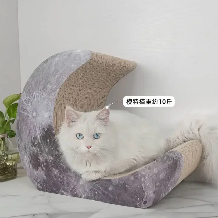 Eco-friendly  Luxury Recycle Corrugated Paper Space Formula Big Cardboard Craft IC-5058 Moon Cat Scratching Board House