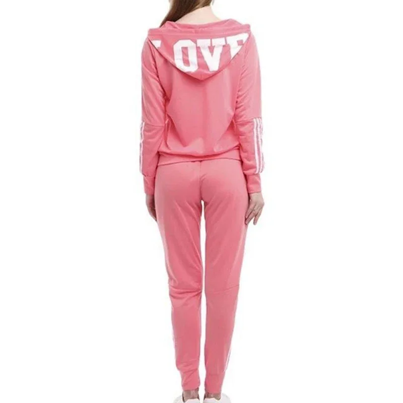 Fashion Heart Print Women Tracksuits Hoodies Sweatpants 2 Pieces Set Gift Sports Wear Spring Autumn Female Jogging Suits