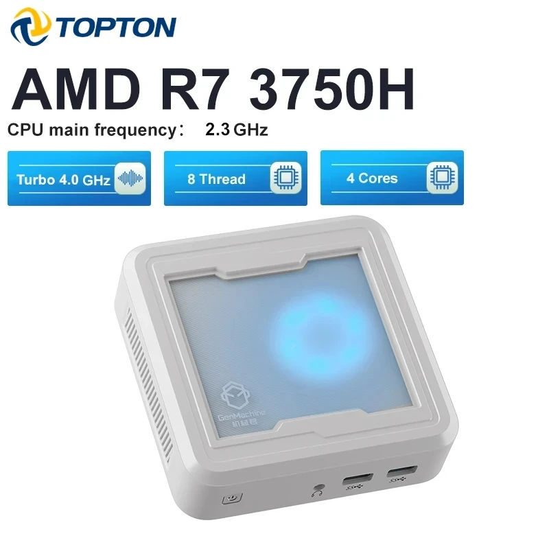 

Topton RGB Mini Computer AMD Ryzen 7 3750H 2700U R5 3550H Barebone PC Windows 11 DDR4 NVMe Gaming PC Mini PC 4K NUC HTPC WiFi