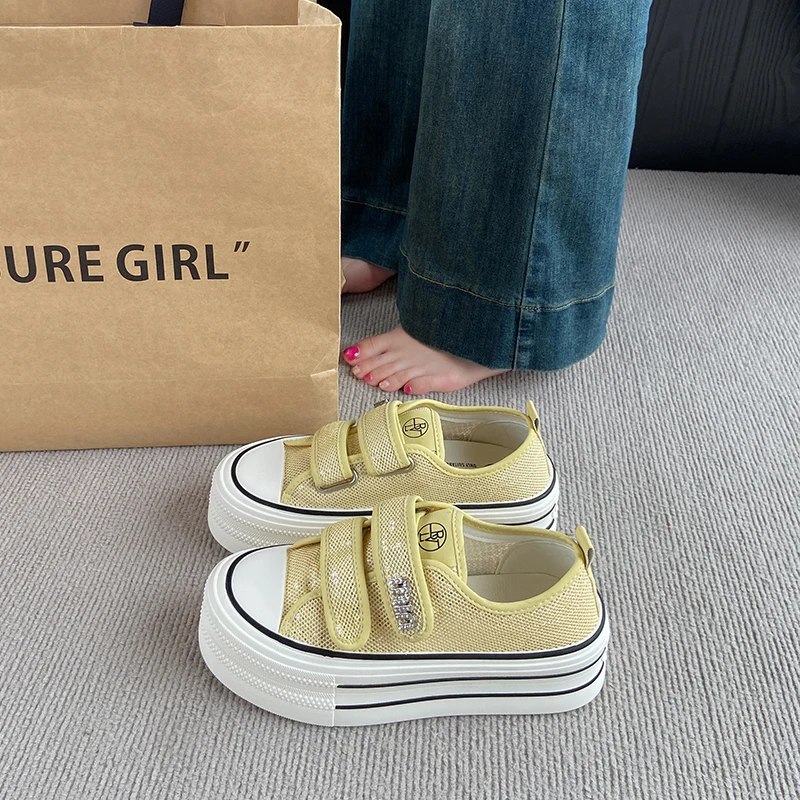 أحذية CRLAYDK النسائية الشبكية سهلة الارتداء على أحذية التزلج بخطاف وحلقة أحذية رياضية صيفية عصرية قابلة للتنفس كاجوال للمشي للسيدات #5