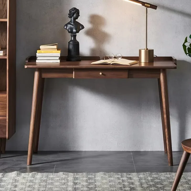 

Nordic style solid black walnut, adult family desk