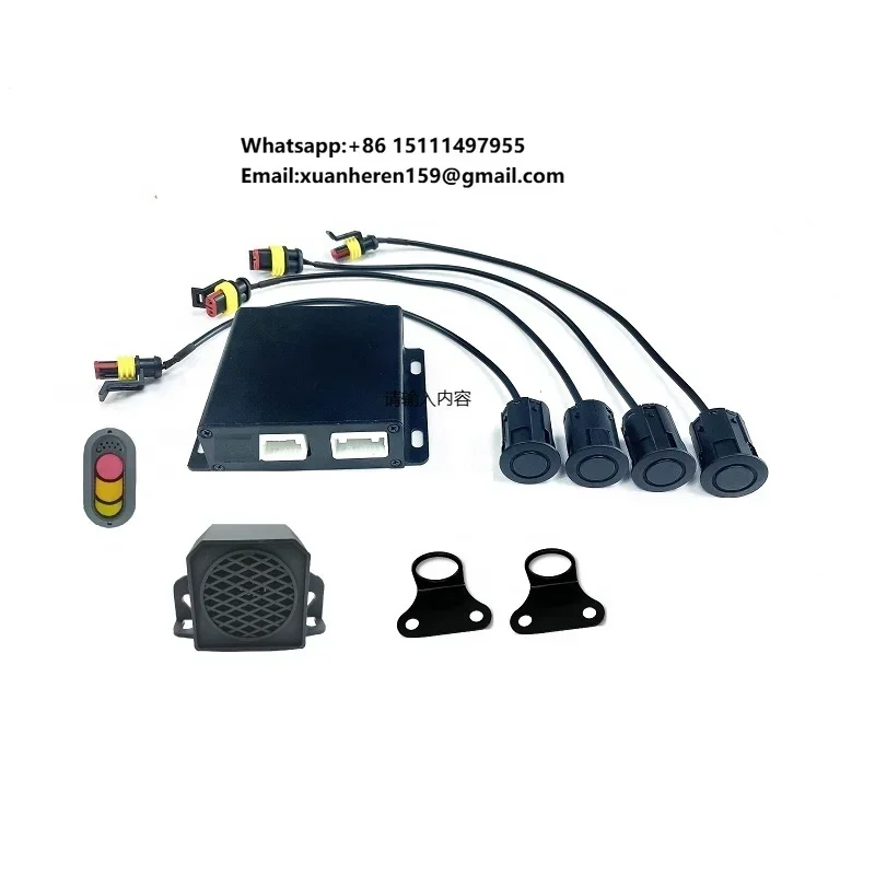 24v Vehicle Corner Scan Ultrasonic Parking Sensor With Commercial Vehicle White Noise Reverse Horn