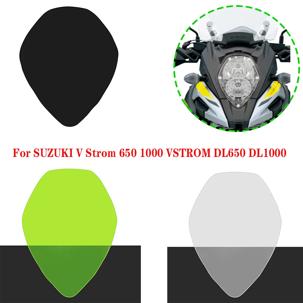 For SUZUKI V Strom 650 1000 VSTROM DL650 DL1000 Front Headlight Headlamp Guard Cover Protector Acrylic Shield Screen Lens