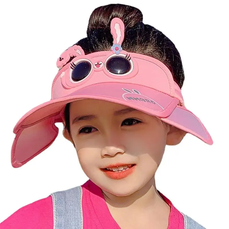 Kids Visors For Girls Cartoon Kids Visor Sun Hat Adorable And Washable Sports Hats Adjustable For Golf Tennis Beach