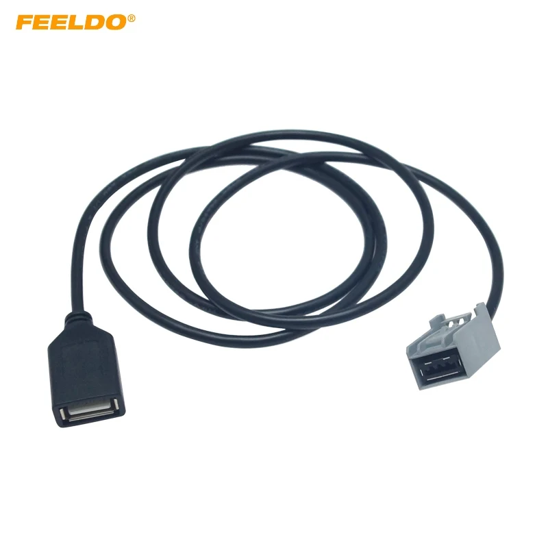 FEELDO Car Audio Radio AUX USB Cable Female Port Extension Wire Adapter For Honda Civic/Accord/Odyssey Mitsubishi Lancer