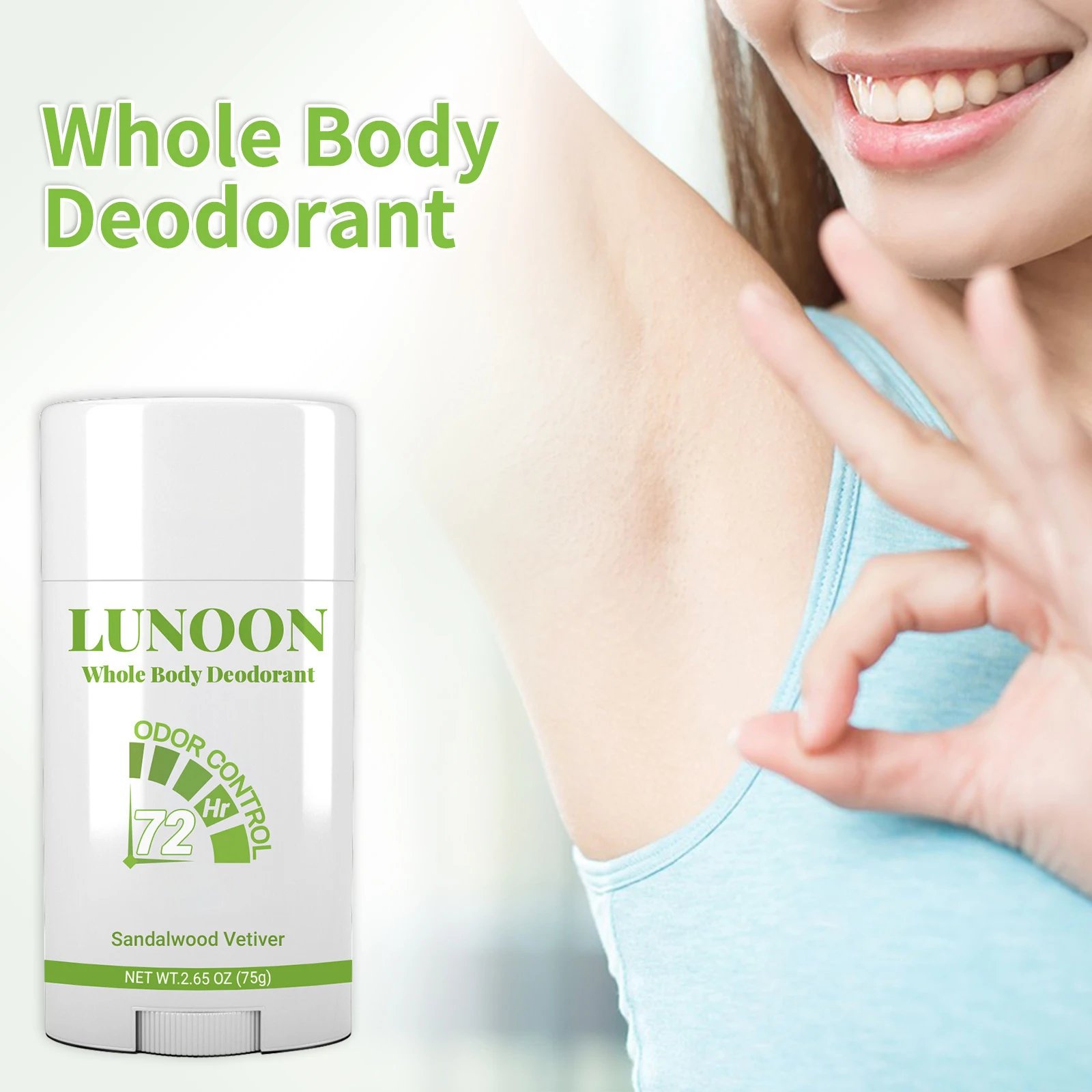 

LUNOON Fragrant underarm anti sweat, deodorizing, refreshing and long-lasting fragrance for the body 75g
